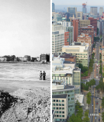 "From Controversy to Cure: Inside the Cambridge Biotech Boom" documents how science, engineering, politics, the space race, and urban renewal transformed a desolate Kendall Square (left) into the biotechnology hub we recognize today (right).