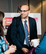 MIT SEII and MITili Co-Director Parag Pathak (center) speaks with unified enrollment experts Gabriela Fighetti of New Orleans, Louisiana, and Catherine Peretti of Washington, D.C. 