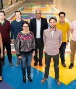 MathWorks fellows with Anantha Chandrakasan (back row, center), dean of the MIT School of Engineering. Not pictured: Fellows Pasquale Antonante, Alireza Fallah, and Kate Reidy.