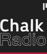 Cover art featuring the word "chalk" in all white, and the word "radio" outlined in white, to resemble a chalk drawing.