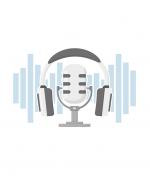 Podcast icon, concept headphone with mic