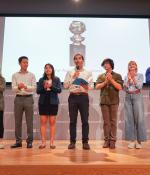 (Left to right:) MIT students Kenny Li, Maya Murad, Devin Zhang, Tiffany Fung, Eduardo Rivera, Evan Pu, Taylor Baum, Julian Alverio, and Madhav Kumar participated in this year's MISTI Global Startup Labs program.