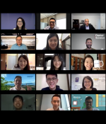 MIT Hong Kong Innovation Node hosted its flagship fintech program online, bringing together 33 students who presented business solutions to a panel of judges. Shown here is part of a Zoom selfie at the MEFTI 2020 Showcase.