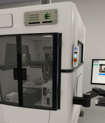 Students and technicians around the world can now practice operating a die bonder using a desktop virtual reality training simulation. This virtual view of the exterior of a die bonder is based on an actual tool located on the fifth floor of MIT.nano in the Lab for Education and Application Prototypes. 