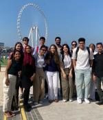 Twelve MIT students, embedded with the MDXB teams over January’s Independent Activities Period, enjoyed exploring Dubai. At right is Gilad Rosenzweig, MITdesignX executive director.