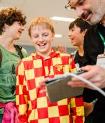 Groups of students at Day of Climate event.