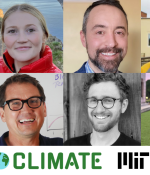 A collage of 8 headshots of the Day of Climate grantees and the Day of Climate and MIT logos